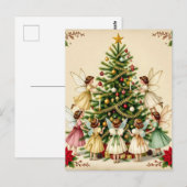 Victorian Christmas Fairy Gathering Postkarte (Vorne/Hinten)