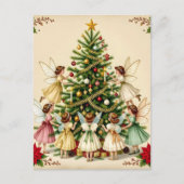 Victorian Christmas Fairy Gathering Postkarte (Vorderseite)