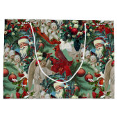 Victorian Christmas Portrait Große Geschenktüte (Rückseite)