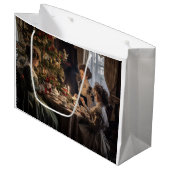 Victorian Christmas Tea Party Große Geschenktüte (Vorderseite Schrägansicht)