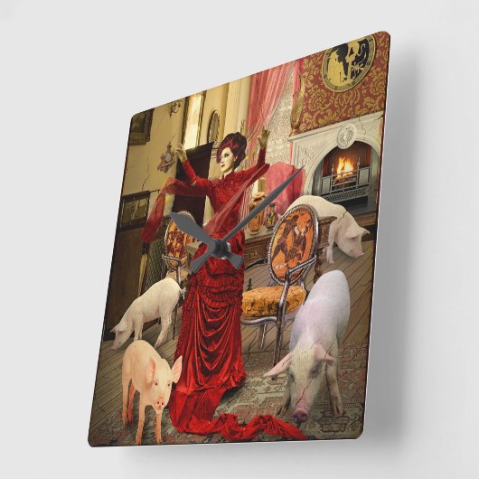 Victorian Circe Quadratische Wanduhr (Winkel)