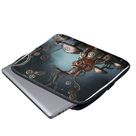 Victorian Clockwork Gummy Bear Mechanical Raven Laptopschutzhülle (Vorne Knopf)