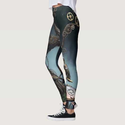 Victorian Clockwork Gummy Bear Mechanical Raven Leggings (Links)