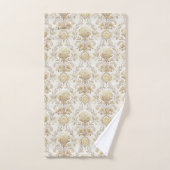 Victorian Cream Towels Elegant Damask Bathroom Badhandtuch Set (Handtuch)