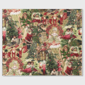 Victorian Crimson Christmas Geschenkpapier (Flach)