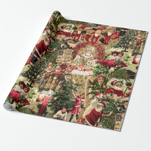 Victorian Crimson Christmas Geschenkpapier (Ungerollt)