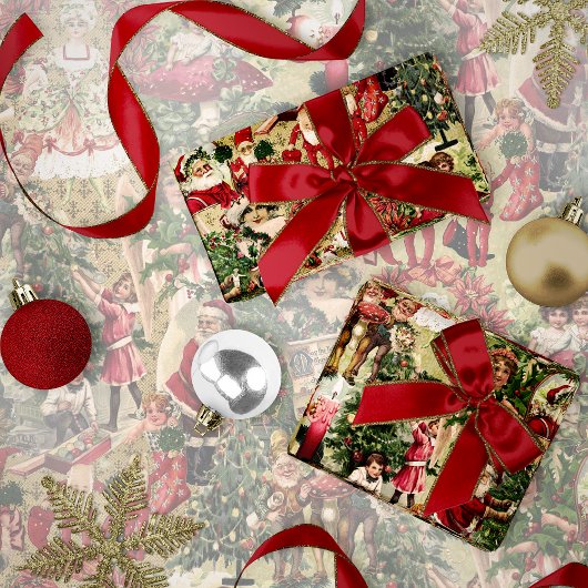 Victorian Crimson Christmas Geschenkpapier