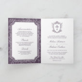 Victorian Dusty Purple Catholic QR Code Wedding Einladung (Innenseite)