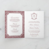 Victorian Dusty Rose Catholic QR Code Wedding Einladung (Innenseite)