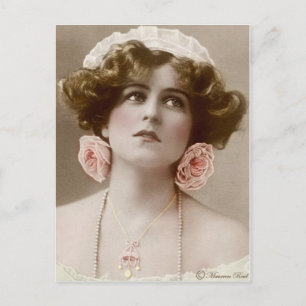 victorian Edwardian Sepia Hand kolorierte Postkart Postkarte