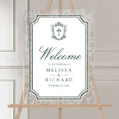 Victorian Emerald Catholic Wedding Welcome Acrylschild
