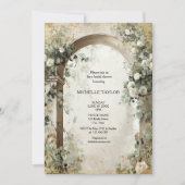 Victorian Enchanted Garden Elegant Floral Bridal Einladung (Vorderseite)