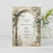 Victorian Enchanted Garden Elegant Floral Bridal Einladung (Stehend Vorderseite)