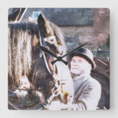 VICTORIAN ENGLAND QUADRATISCHE WANDUHR (Vorderseite)