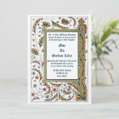 Victorian Era 1846 Medieval Style Wedding Einladung (Stehend Vorderseite)