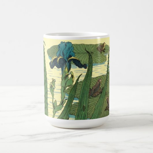Victorian Era Art Nouveau Frogs on Lily Pads Kaffeetasse (Mittel)