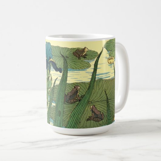 Victorian Era Art Nouveau Frogs on Lily Pads Kaffeetasse (VorderseiteRechts)