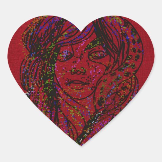 Victorian Era Dreamer Girl Heart Stickers (Vorderseite)