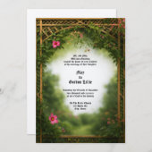 Victorian Era Floral Pergola Frame Wedding Einladung (Vorne/Hinten)