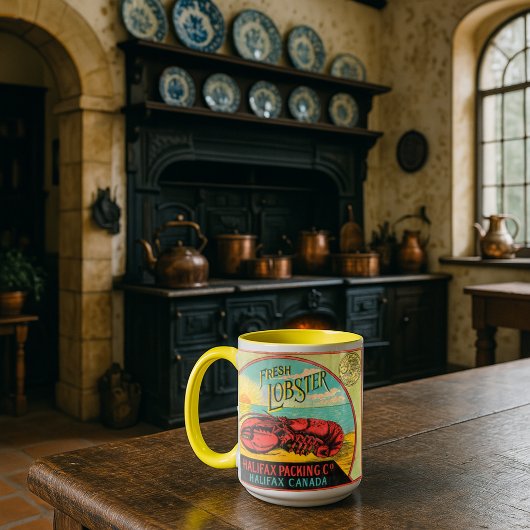 Victorian Era Halifax Canada Canned Lobster Label Tasse