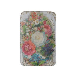 Victorian Era Valentine's Card, Floral Bouquet Badematte
