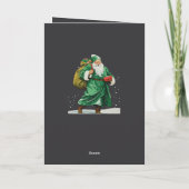 Victorian Father Christmas Wearing Green Robes Cut Karte (Rückseite)