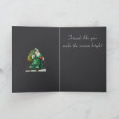 Victorian Father Christmas Wearing Green Robes Cut Karte (Innenseite)