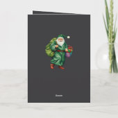 Victorian Father Christmas Wearing Green Robes Cut Karte (Rückseite)
