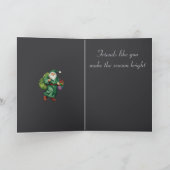 Victorian Father Christmas Wearing Green Robes Cut Karte (Innenseite)