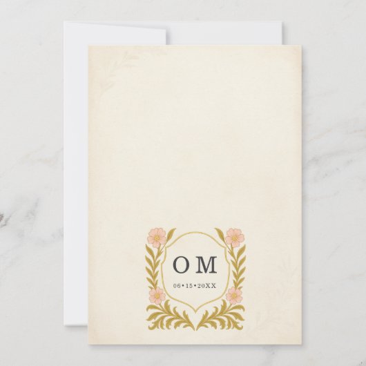 Victorian Floral Art Nouveau Bridal Shower Einladung (Rückseite)