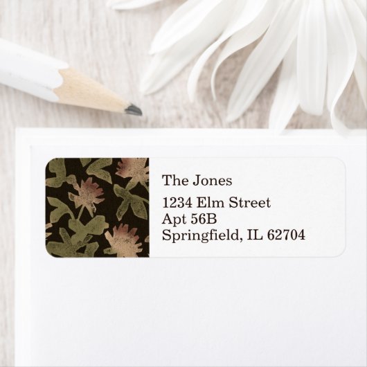 Victorian Floral Return Address Sticker sheet (Insitu)