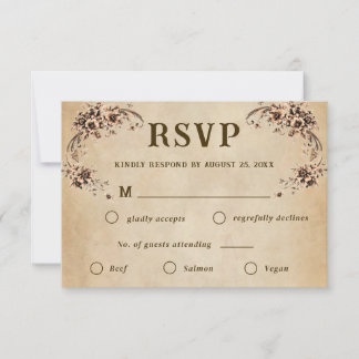 Victorian Floral Wedding RSVP Karte