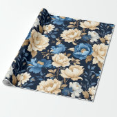 Victorian flowers blue Gift Bag Geschenkpapier (Ungerollt)