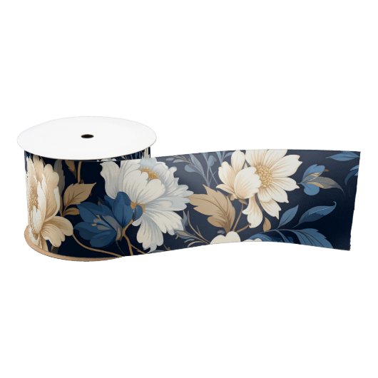 Victorian flowers blue Gift Bag Satinband (Spule)