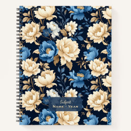 Victorian Flowers Blue Notizblock