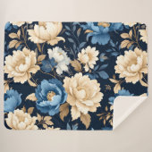 Victorian flowers Blue Sherpadecke (Vorderseite (Horizontal))