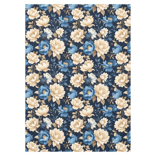 Victorian Flowers Blue Tischdecke (Vorderseite)
