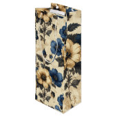 Victorian flowers Gift Bag Geschenktüte Für Weinflaschen (Rückseite Schrägansicht)