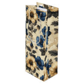 Victorian flowers Gift Bag Geschenktüte Für Weinflaschen (Vorderseite Schrägansicht)