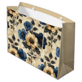 Victorian flowers Gift Bag Große Geschenktüte (Rückseite Schrägansicht)