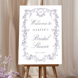 Victorian French Lavender Bridal Shower Welcome Poster