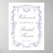 Victorian French Lavender Bridal Shower Welcome Poster (Vorne)