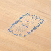 Victorian French Royal Blue Wedding Monogram Acryleinladungen (Ablage )