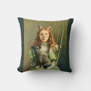 Victorian-Fuchs-Mädchen-Wurfkissen Kissen