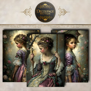 Victorian Garden Girls Collection Decoupage Geschenkpapier Set