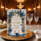 Victorian Garden Swan & Floral Arch Wedding Einladung