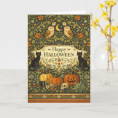 Victorian Garden Vintage Halloween Karte (Gelbe Blume)