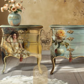 Victorian Glam Lady Gold Baroque Sofa Cream Gown Seidenpapier