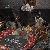 Victorian Gothic Black Cat Christmas Party Plate Pappteller