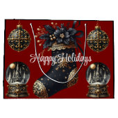 Victorian Gothic Holiday Gift Bag – Large Festive Große Geschenktüte (Rückseite)